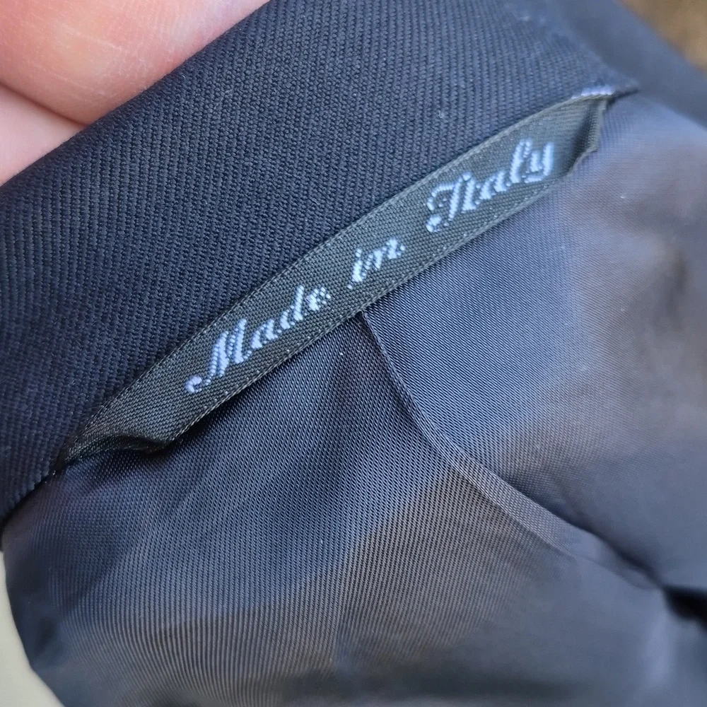 CANALI Italy Solid Dark Navy Pure Wool Mens 46 R Sport Coat‎ Blazer